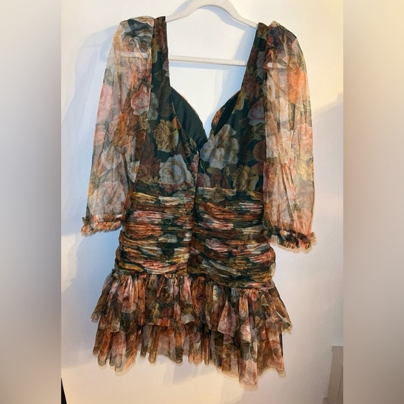 Rosevelvet watercolor ruched dress beautiful like new - Picture 4 of 6